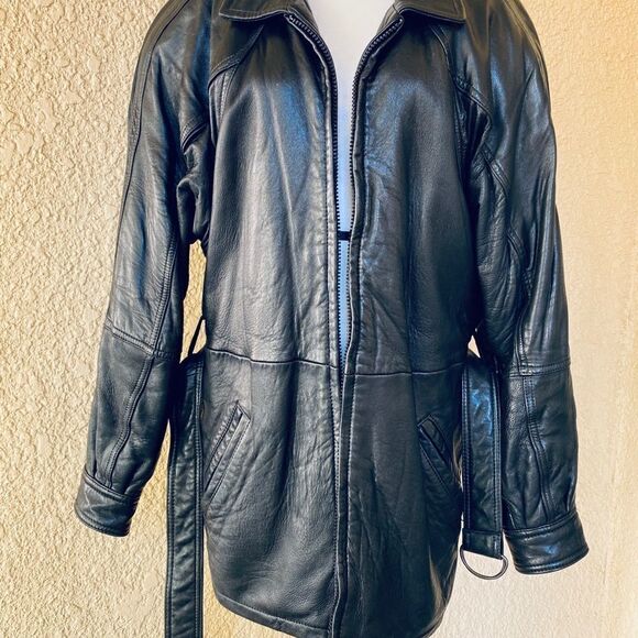 Vintage Andrew Marc Black Leather Jacket Small - Picture 2 of 15